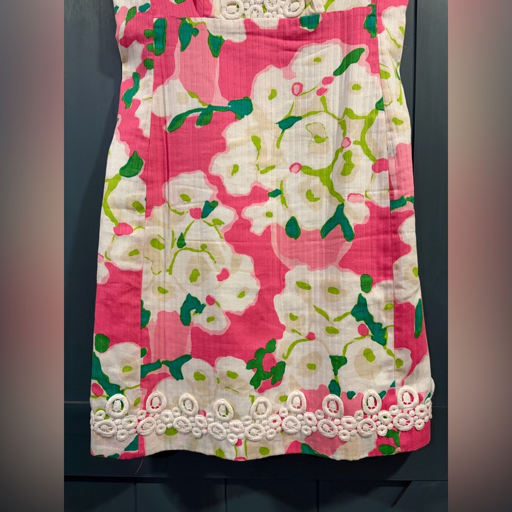 Lilly Pulitzer Adeleson Cotton shift dress Pink Floral Size 6 - Picture 4 of 9